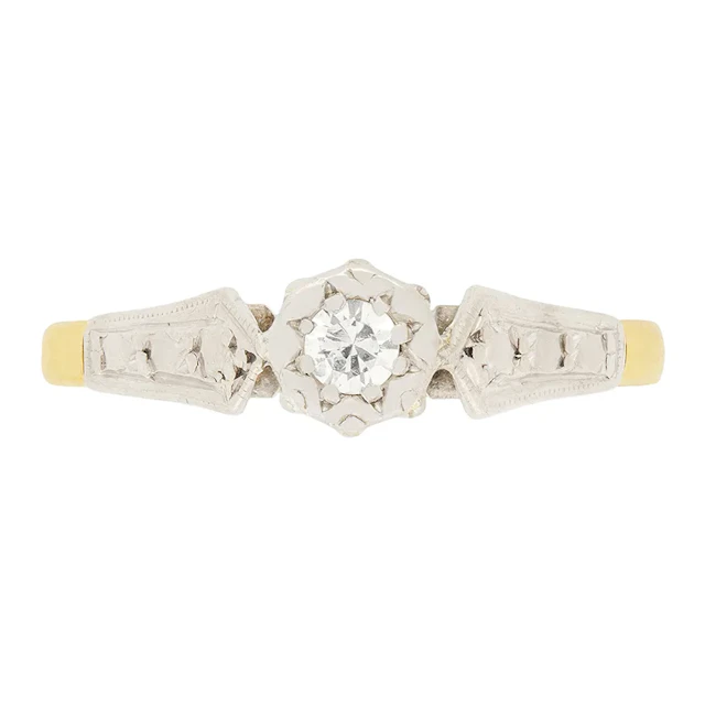 Late Deco 0.20ct Diamond Solitaire Ring, c.1930s