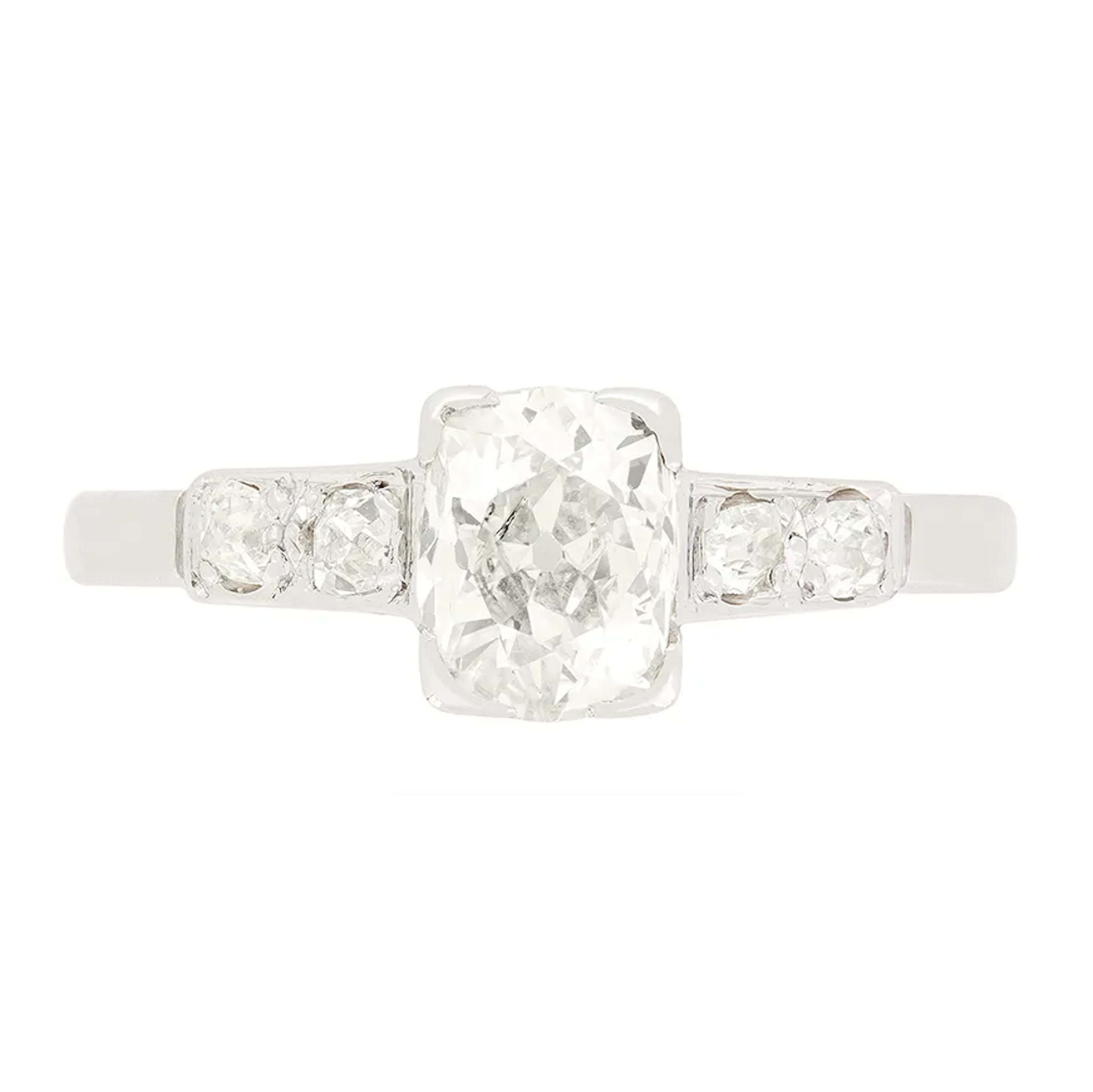 Art Deco 0.80ct Diamond Solitaire Ring, c.1920s