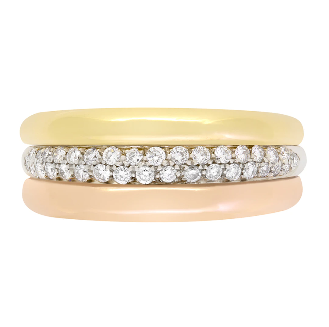 Vintage 0.50ct Diamond Cartier Trinity Bombay Ring, c.1990s