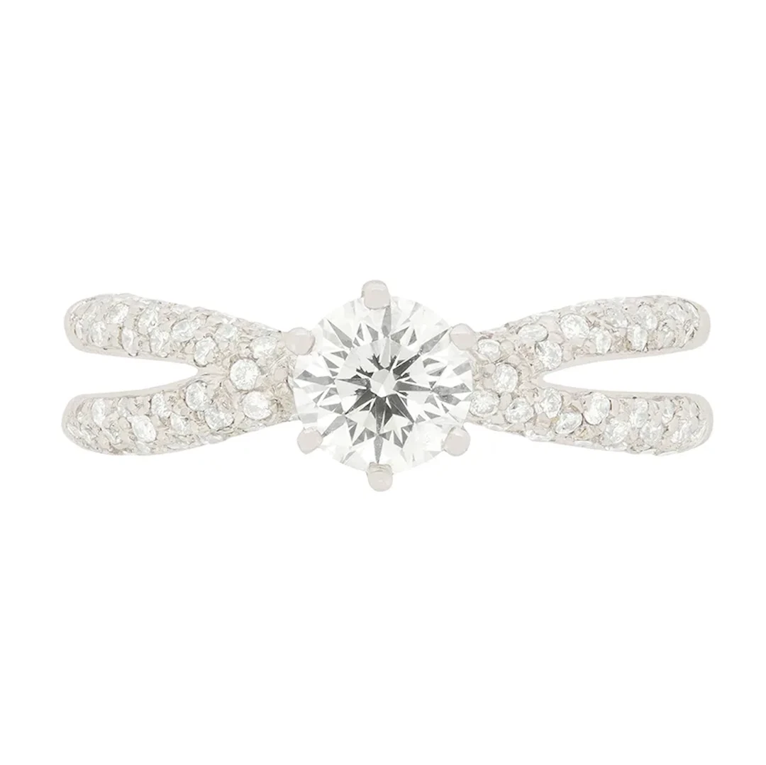 Contemporary 0.55ct GIA Certified Diamond Solitaire Engagement Ring