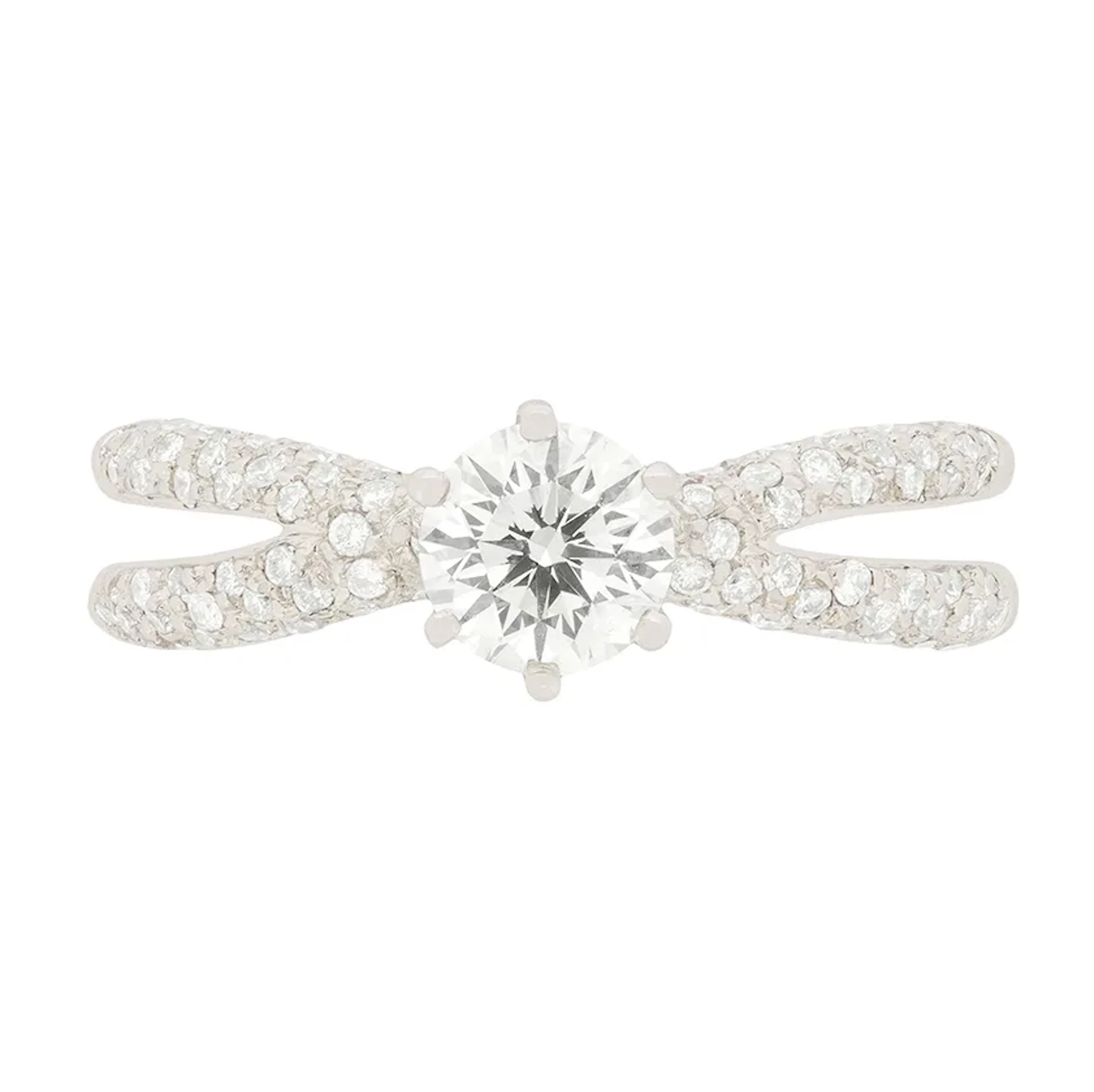 Contemporary 0.55ct GIA Certified Diamond Solitaire Engagement Ring