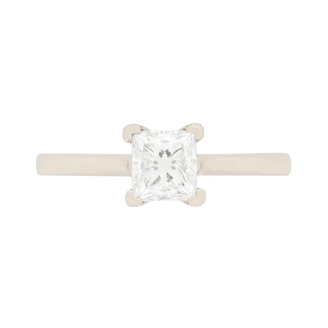 GIA Certified 0.60ct Princess Cut Diamond Solitaire Engagement Ring