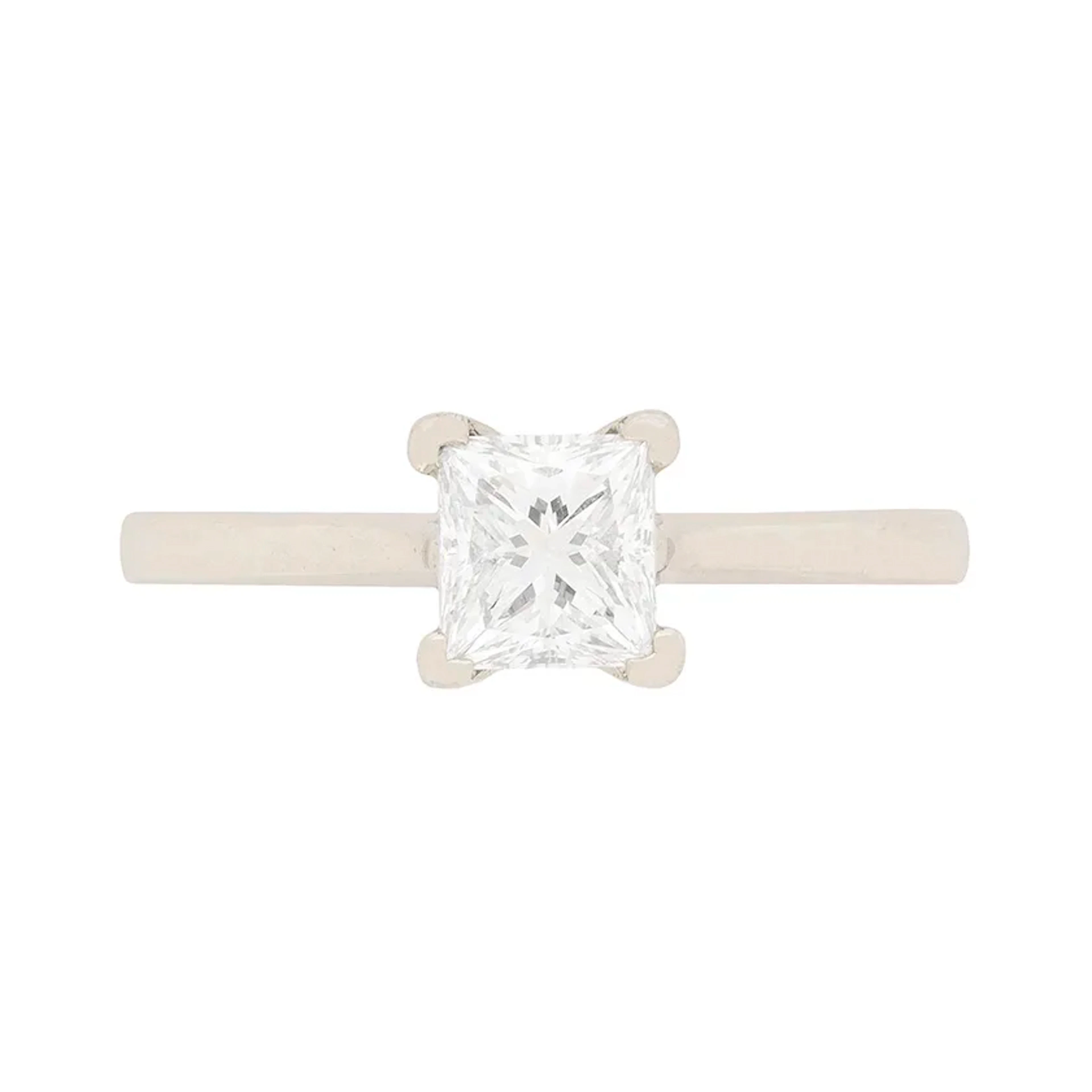 GIA Certified 0.60ct Princess Cut Diamond Solitaire Engagement Ring