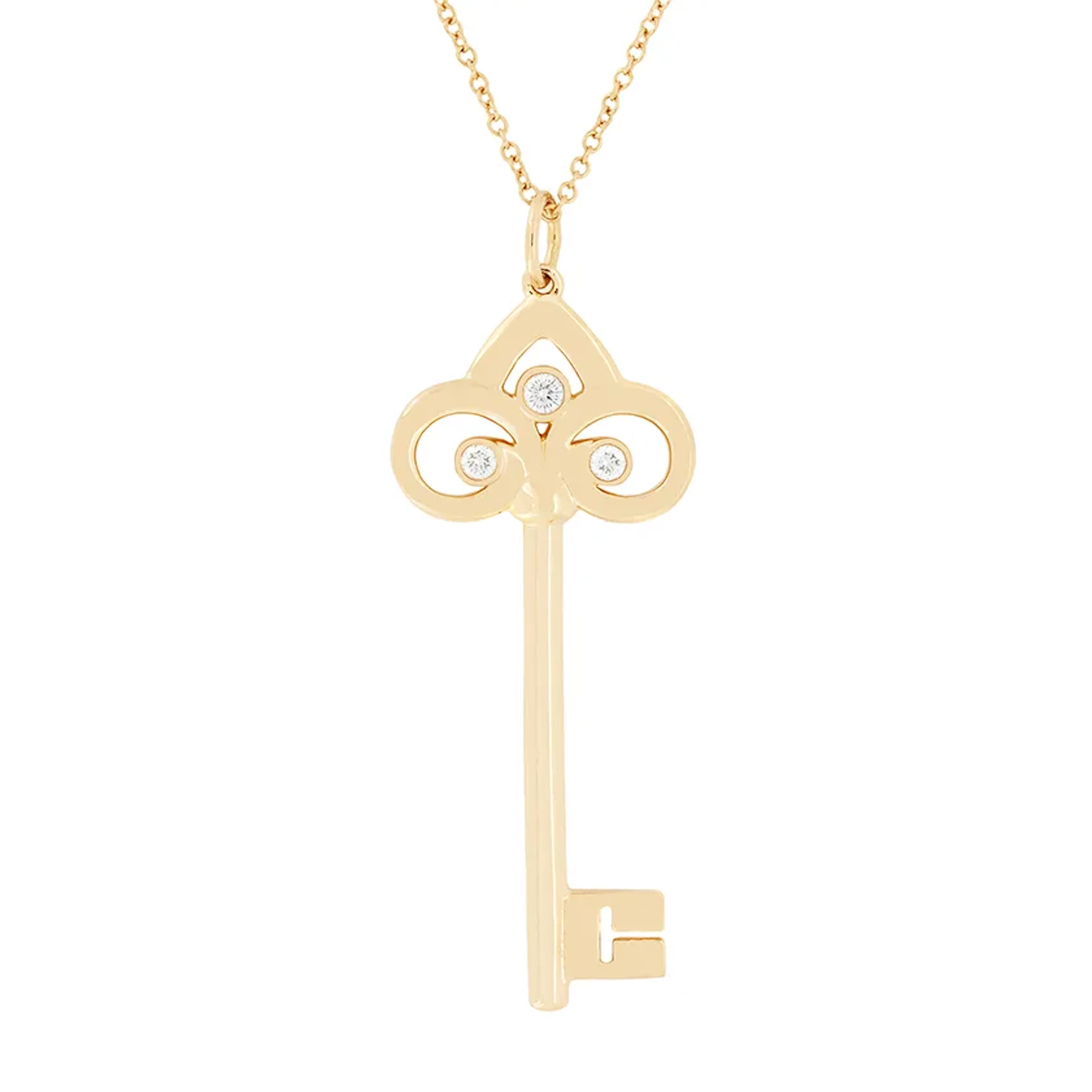 Tiffany & Co. 0.07ct Diamond Fleur de Lis Key Pendant