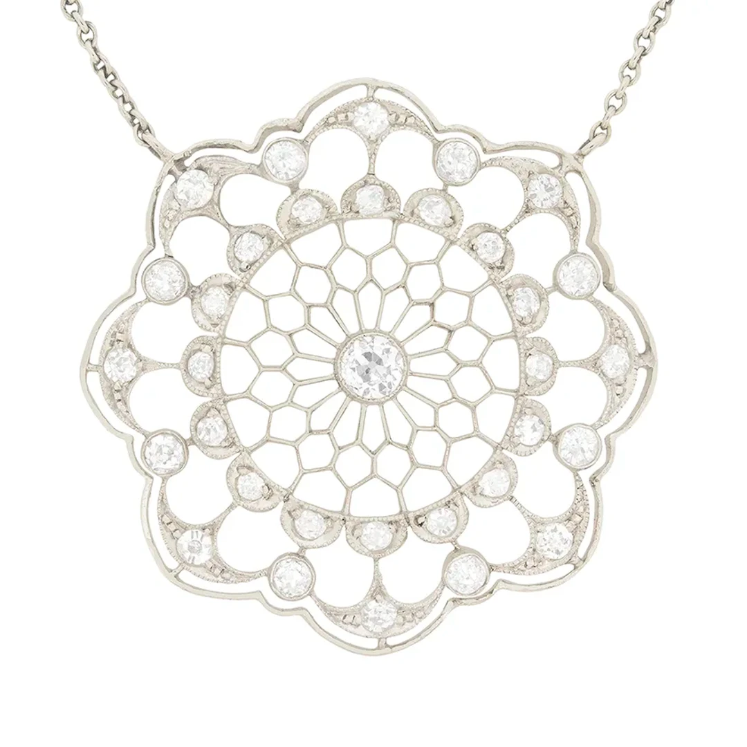 Art Deco 0.92ct Diamond Pendant Necklace, c.1920s