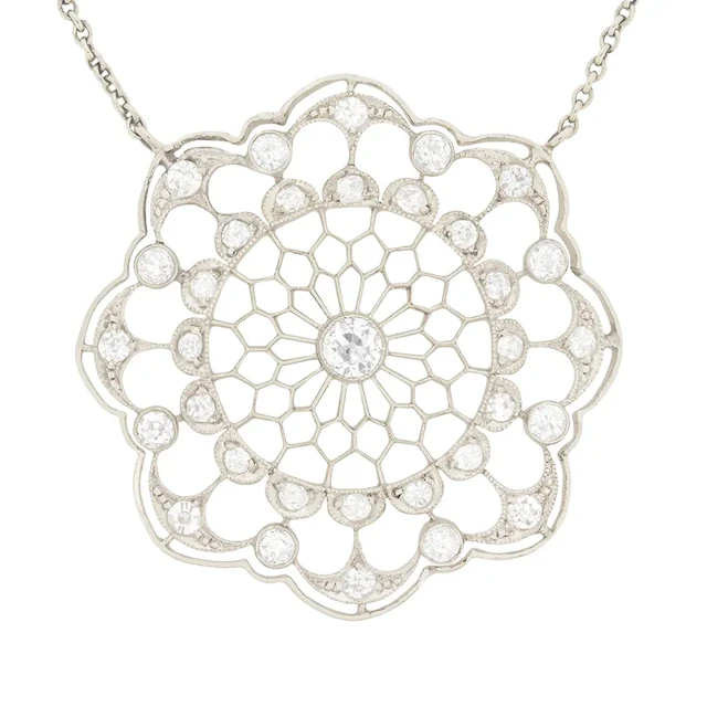 Art Deco 0.92ct Diamond Pendant Necklace, c.1920s