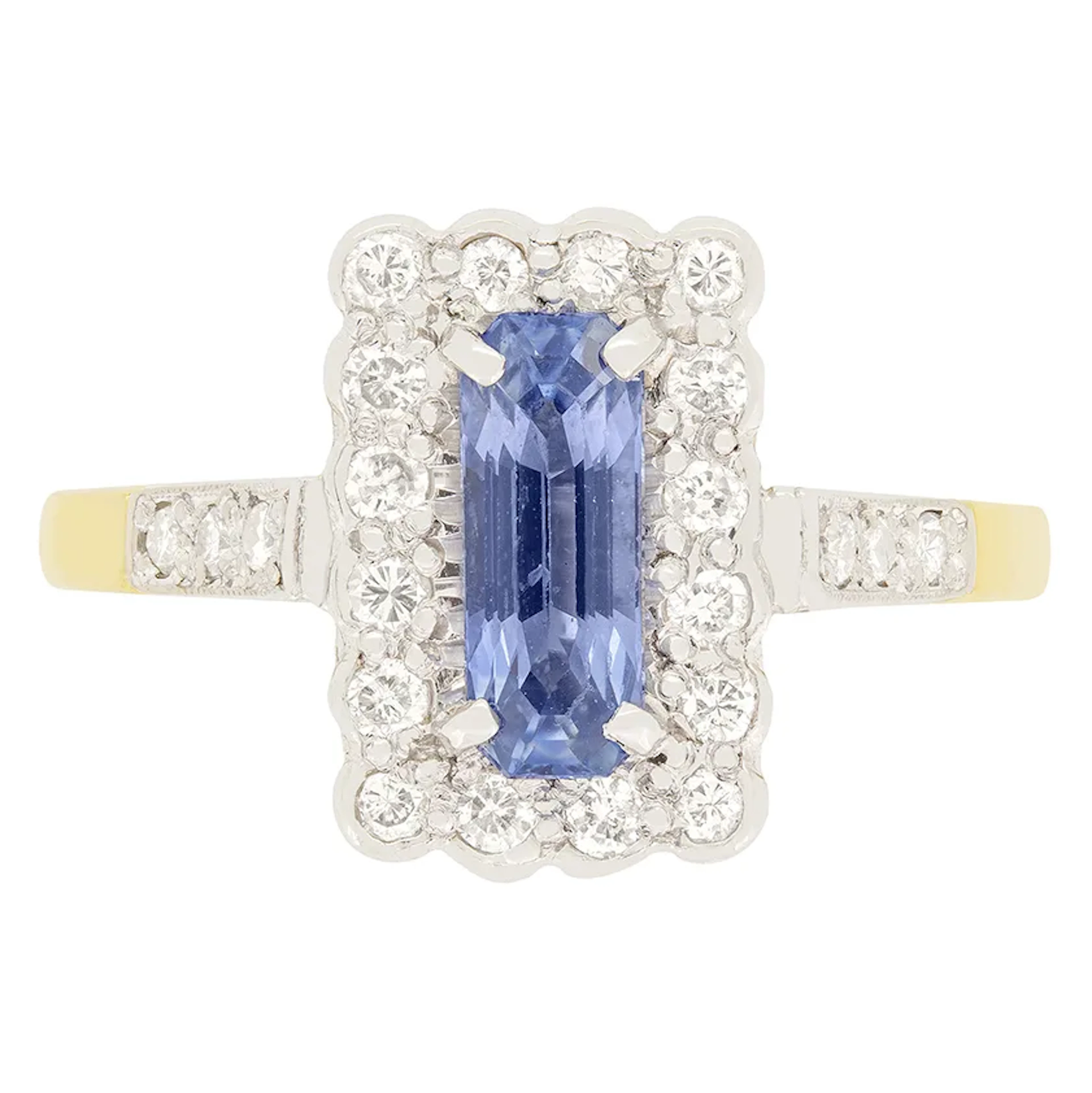 Vintage 0.50ct Sapphire and Diamond Cluster Ring, c.1964