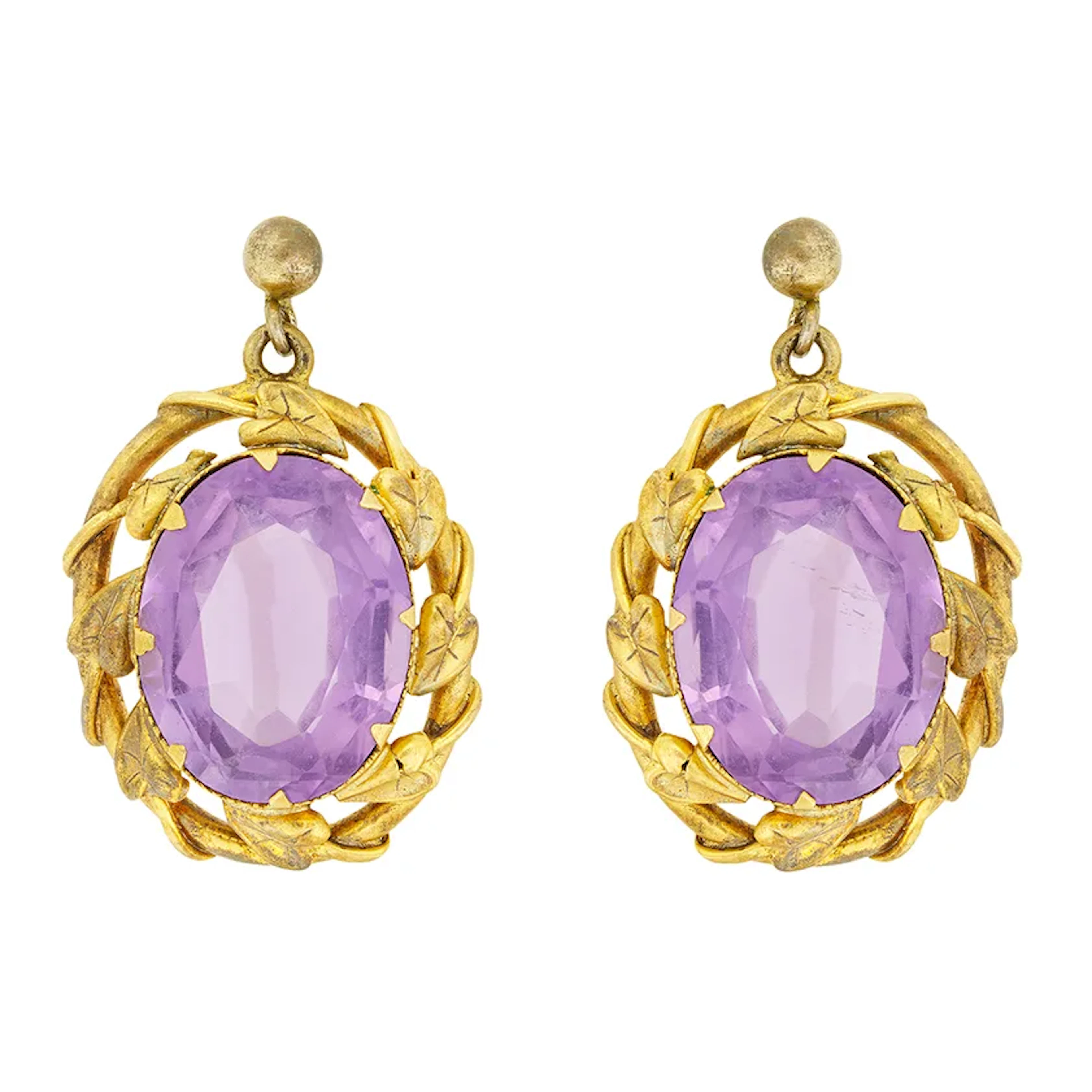 Victorian 10.00ct Amethyst Earrings, c.1880s