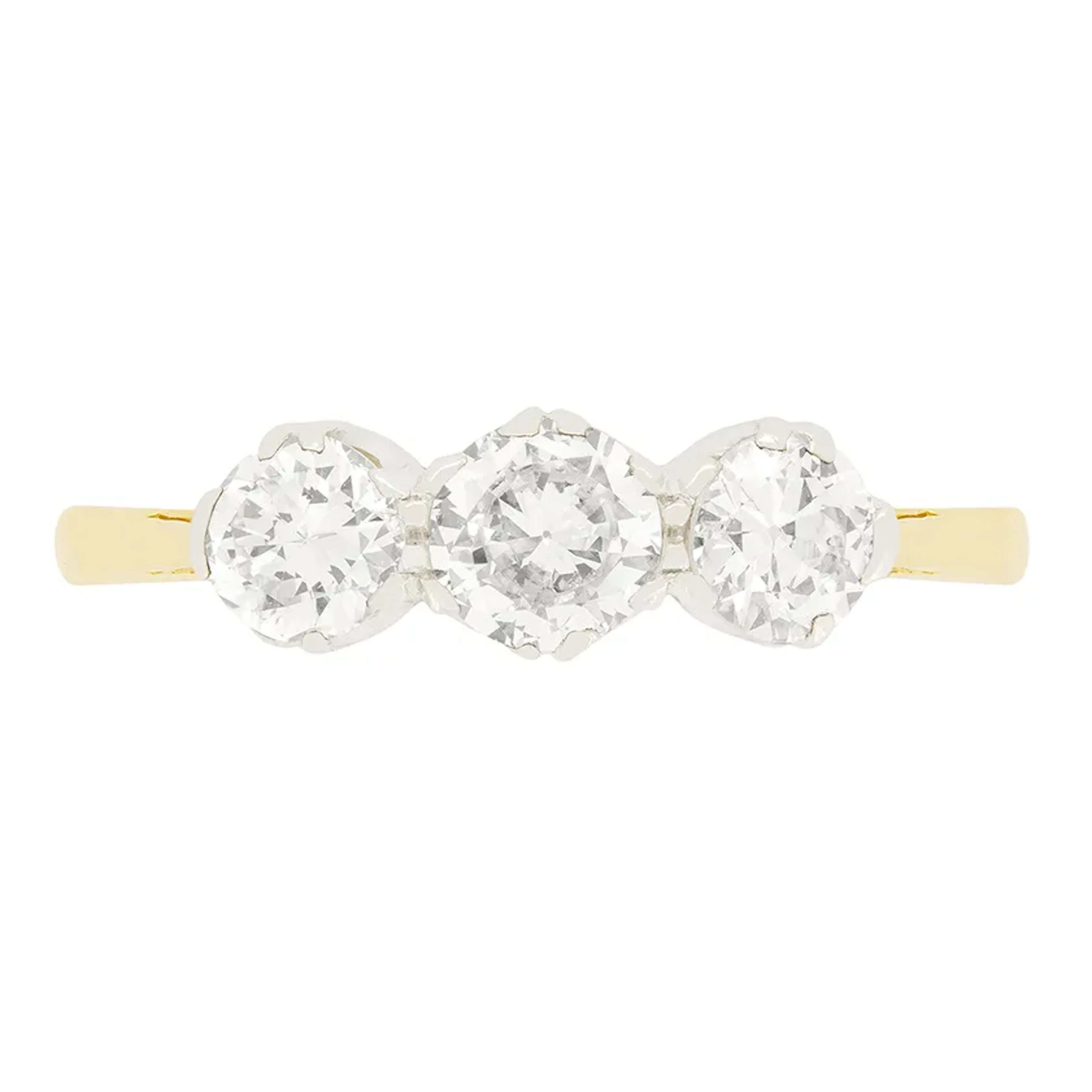 Art Deco 1.30ct Diamond Trilogy Ring, c.1930s