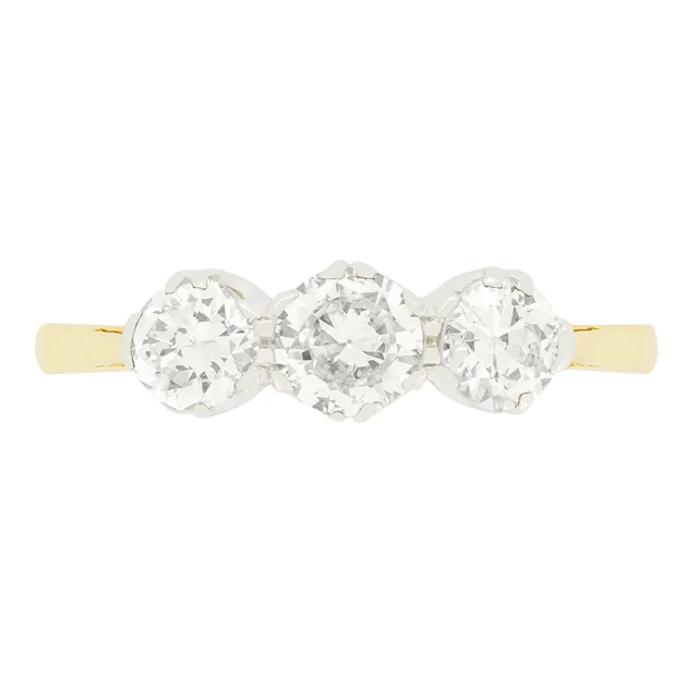 Art Deco 1.30ct Diamond Trilogy Ring, c.1930s