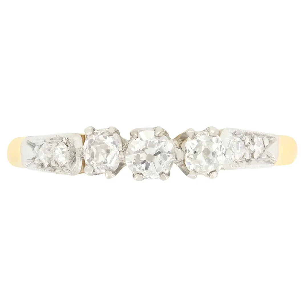 Edwardian 0.45ct Diamond Trilogy Ring, c.1910s