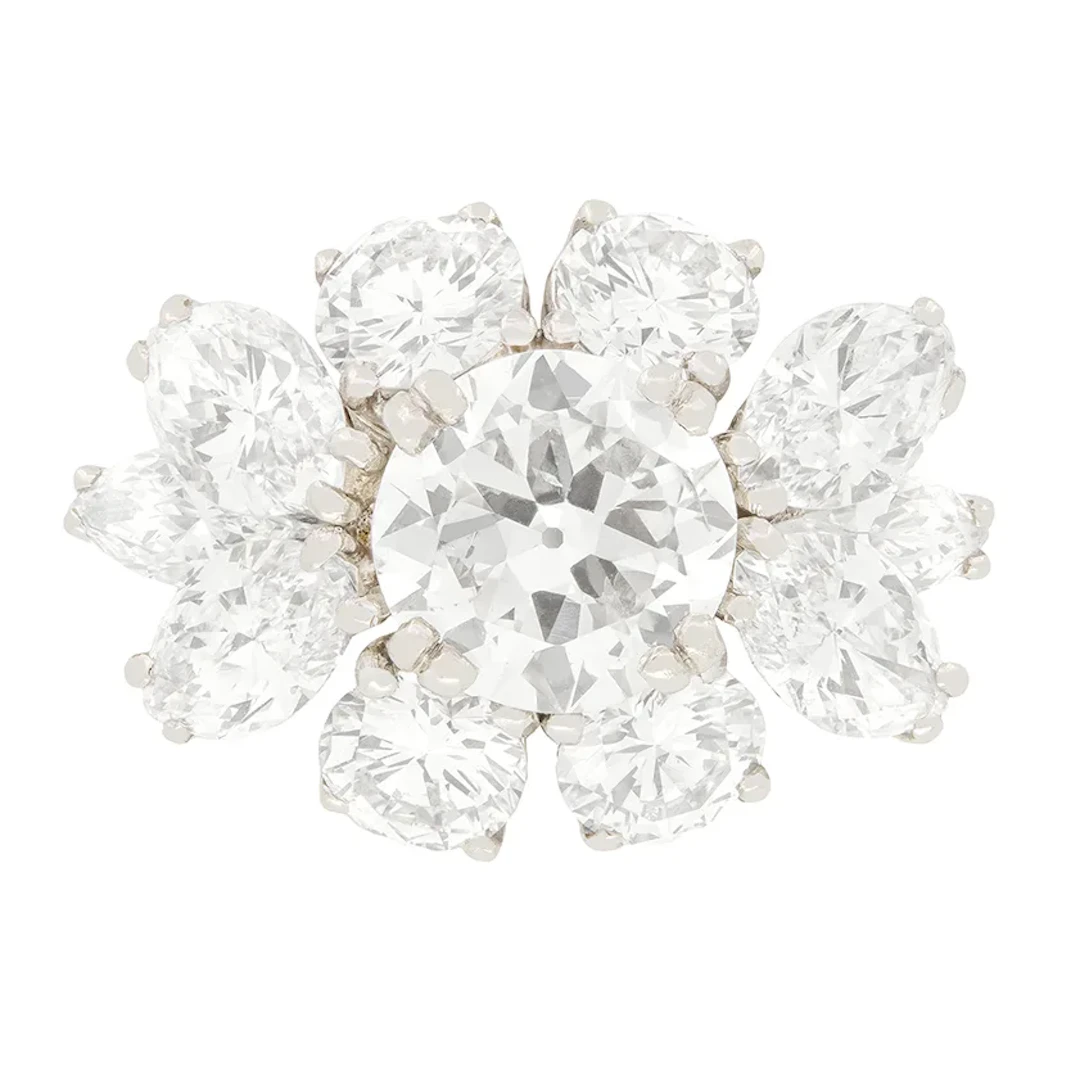 Vintage Boucheron 4.24ct Diamond cluster ring, dated 1962