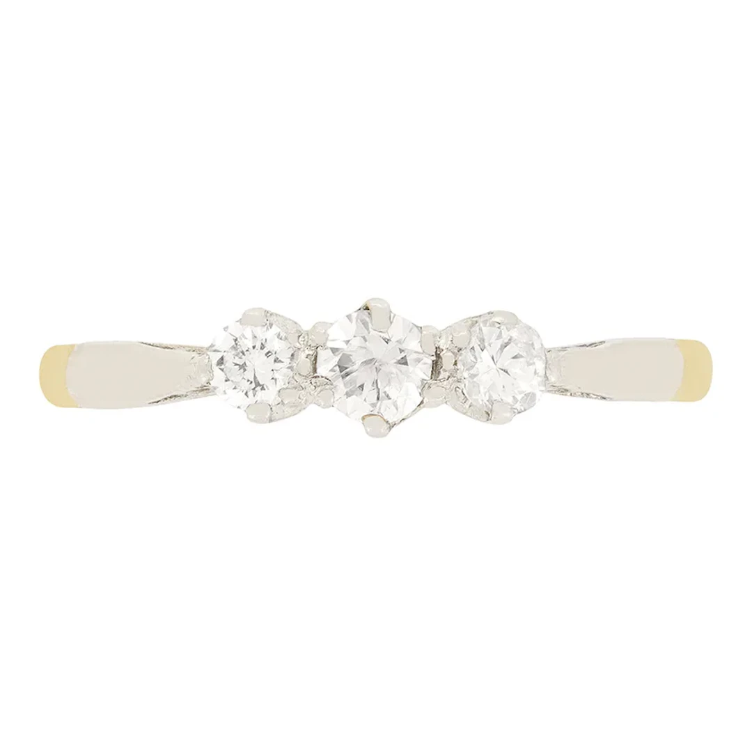 Late Deco 0.35ct Diamond Three Stone Ring, c.1930s