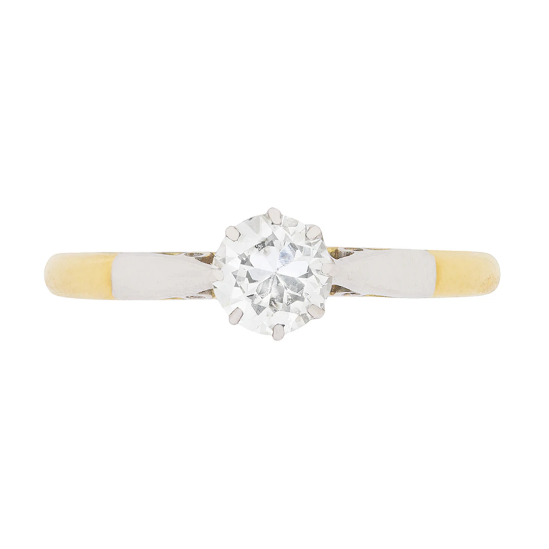 Late Art Deco Diamond Solitaire Engagement Ring, c.1930s