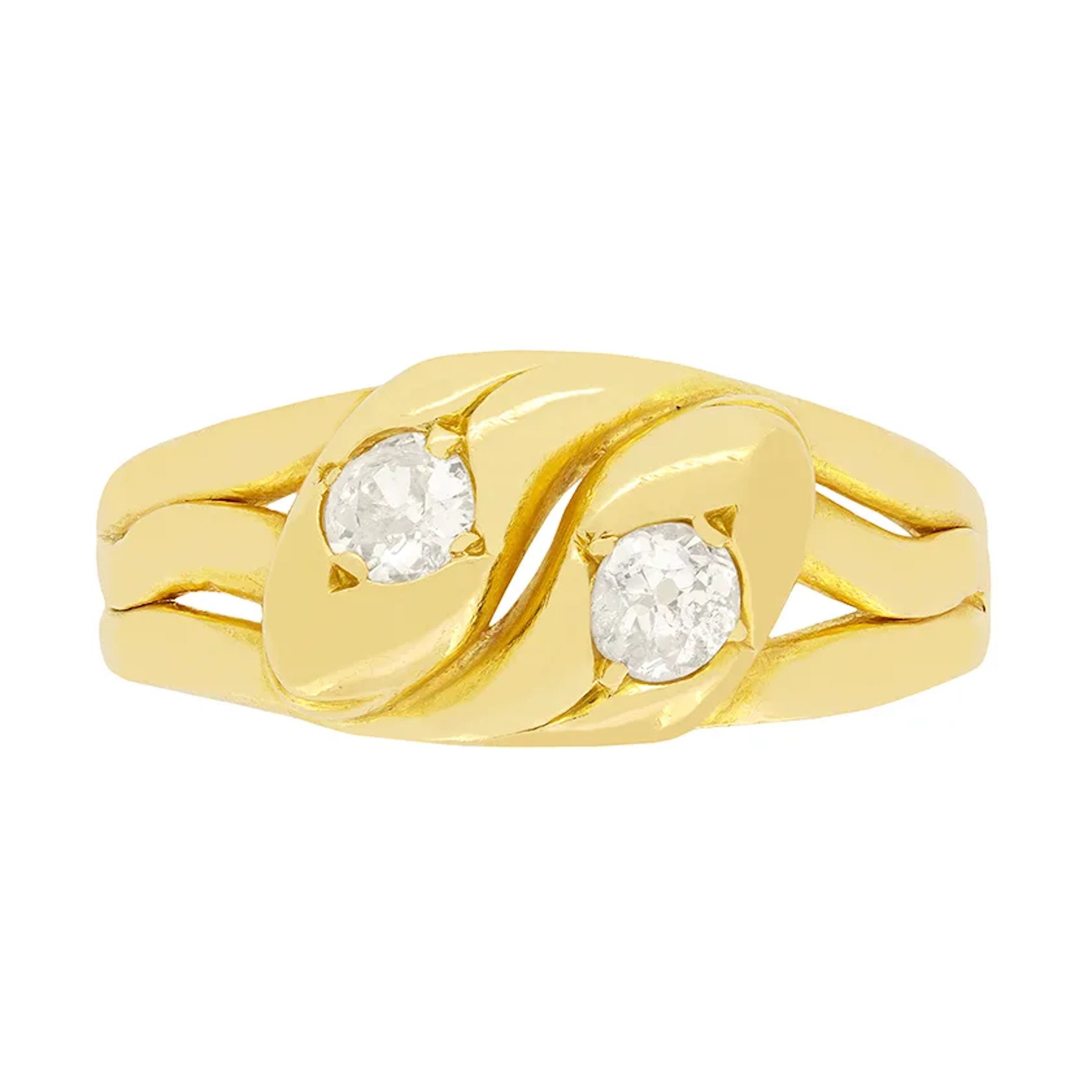 Victorian 0.40ct Diamond Snake Ring, hallmarked 1884
