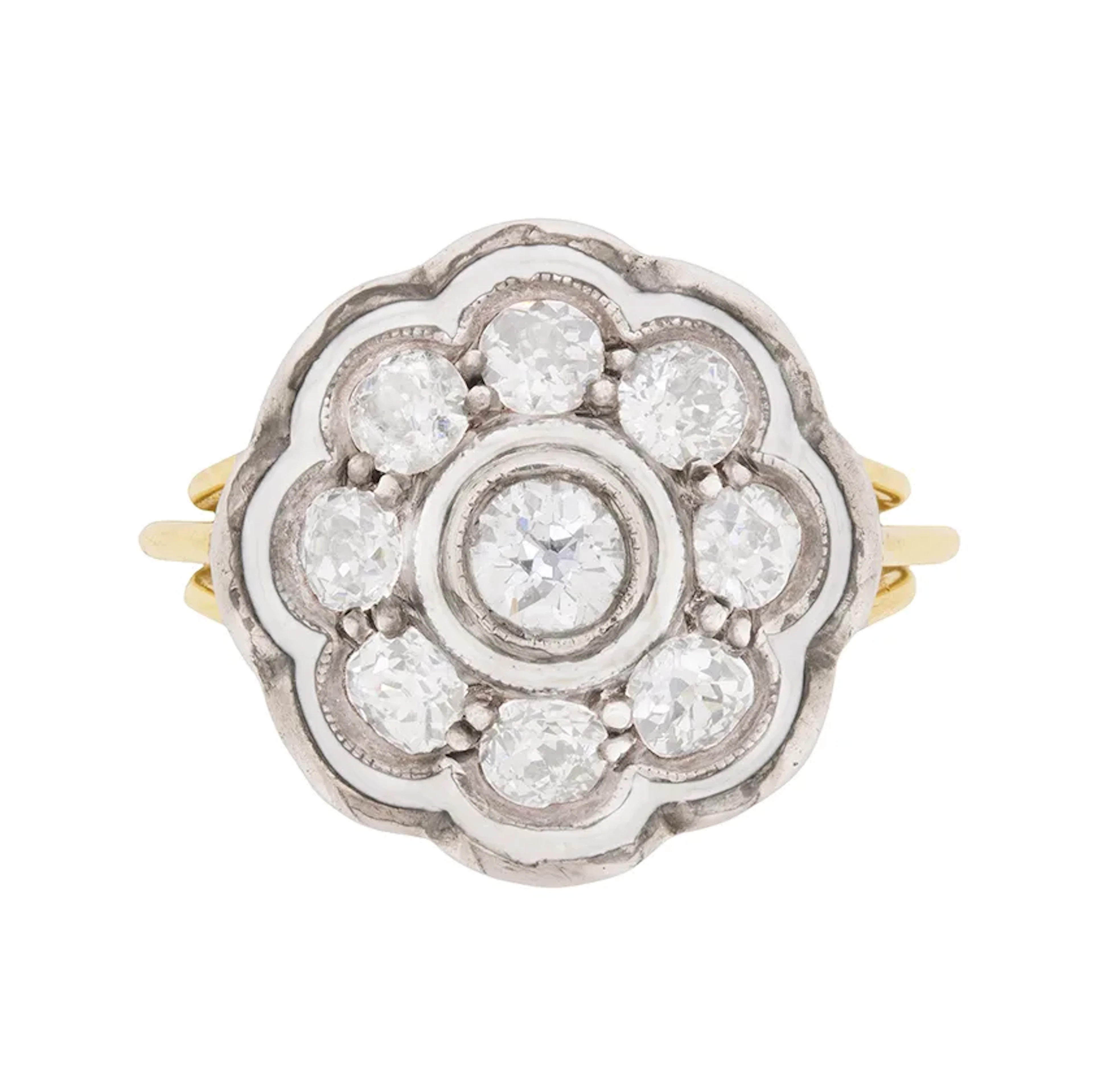 Vintage 1.05ct Diamond Daisy Cluster Ring, c.1920s