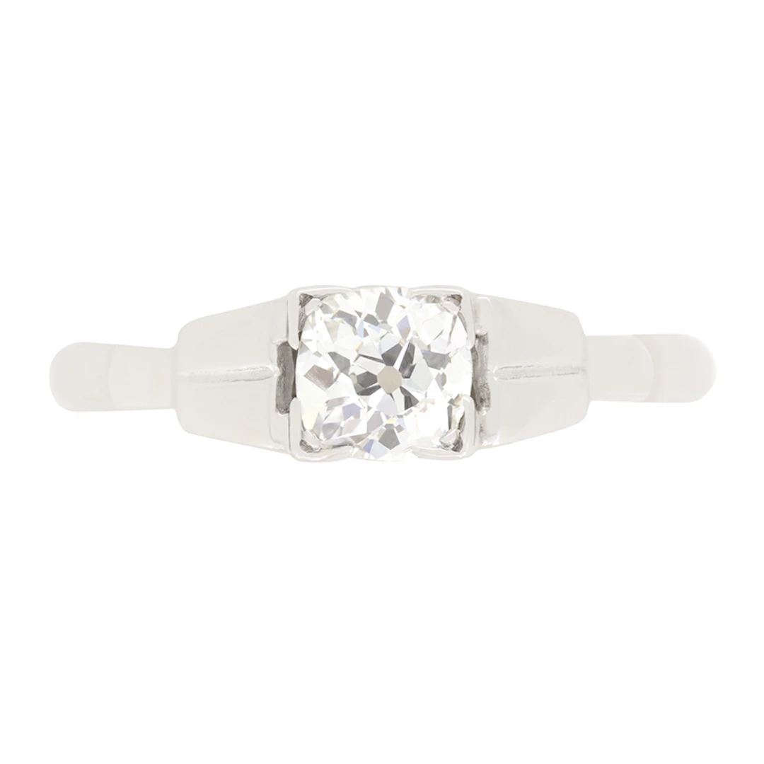 Art Deco 0.60ct Diamond Solitaire Ring, c.1920s