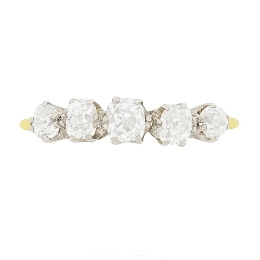 Art Deco 1.20ct Five Stone Diamond Ring, c.1920s