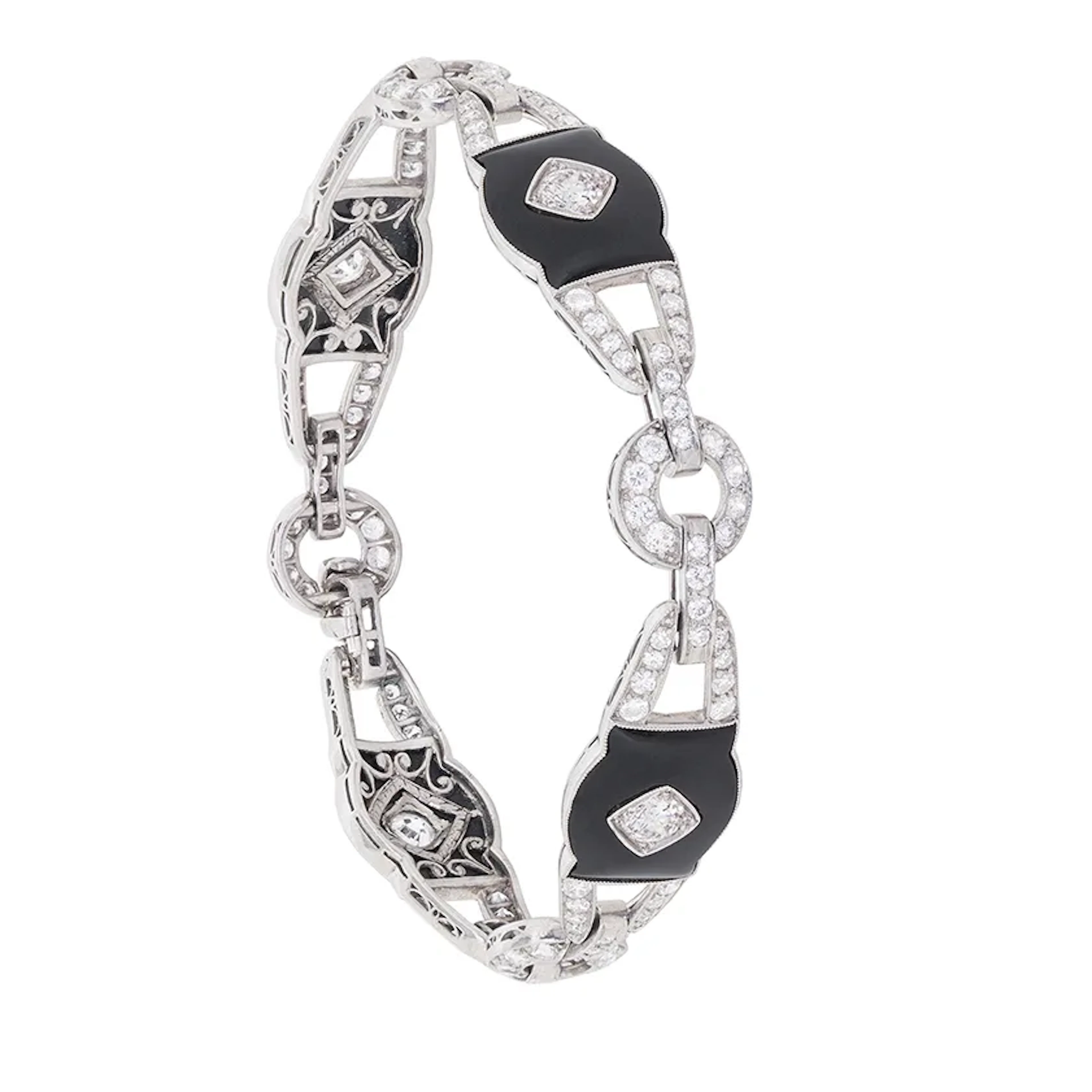 Art Deco Diamond and Onyx Bracelet, c.1920s