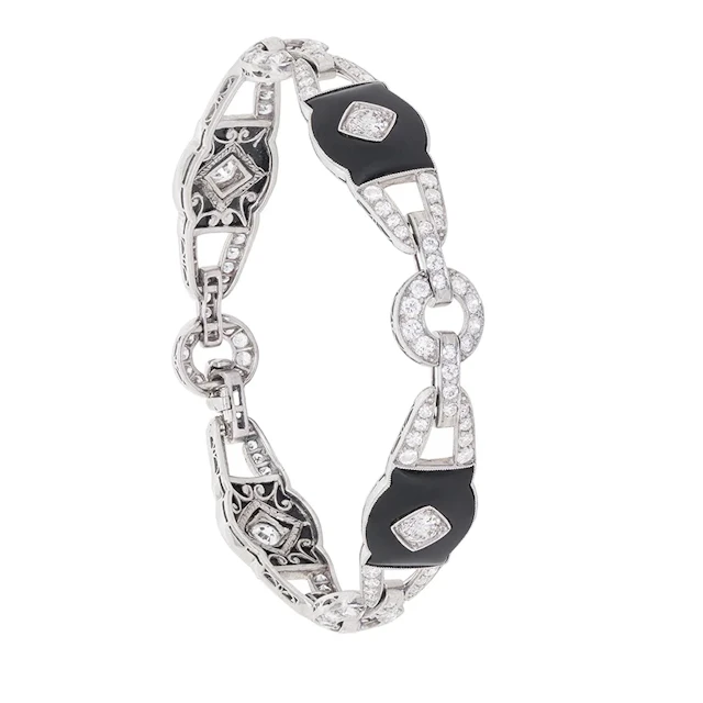Art Deco Diamond and Onyx Bracelet, c.1920s