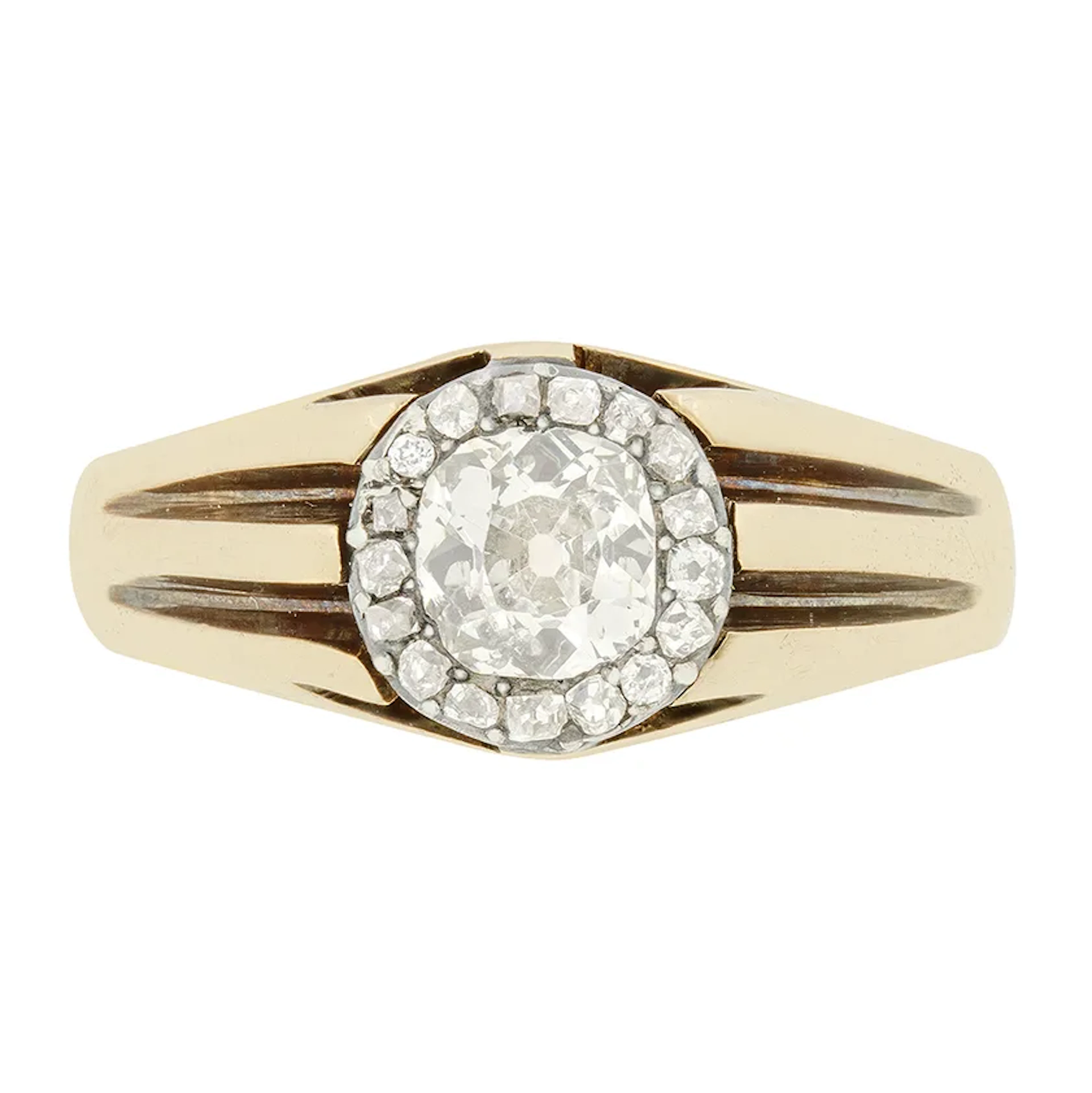 Victorian 0.85ct Diamond Signet Ring, c.1880s