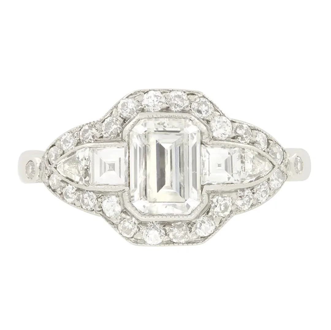 Art Deco 0.90ct Diamond Cluster Ring, c.1920s
