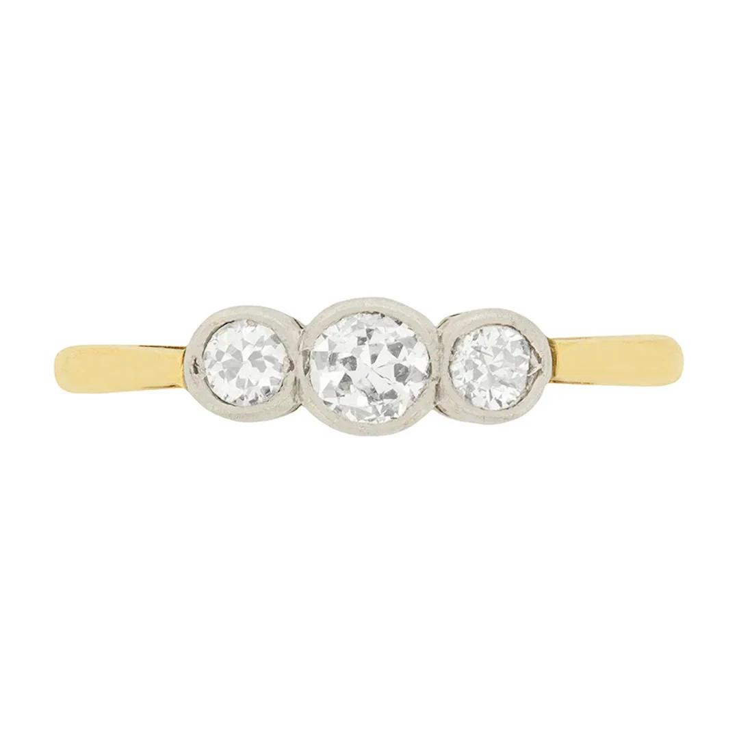 Art Deco 0.55ct Diamond Three Stone Ring, c.1920s
