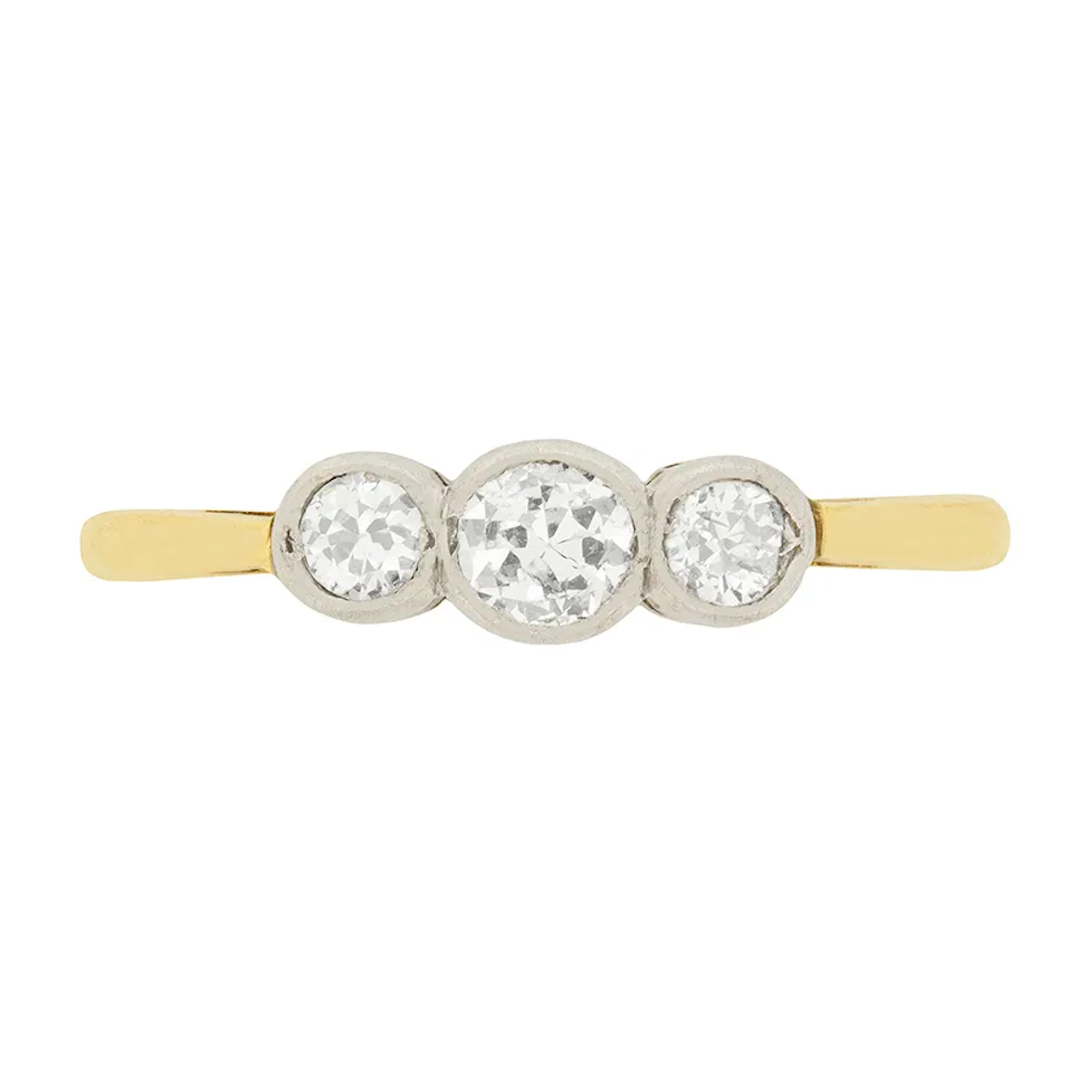 Art Deco 0.55ct Diamond Three Stone Ring, c.1920s