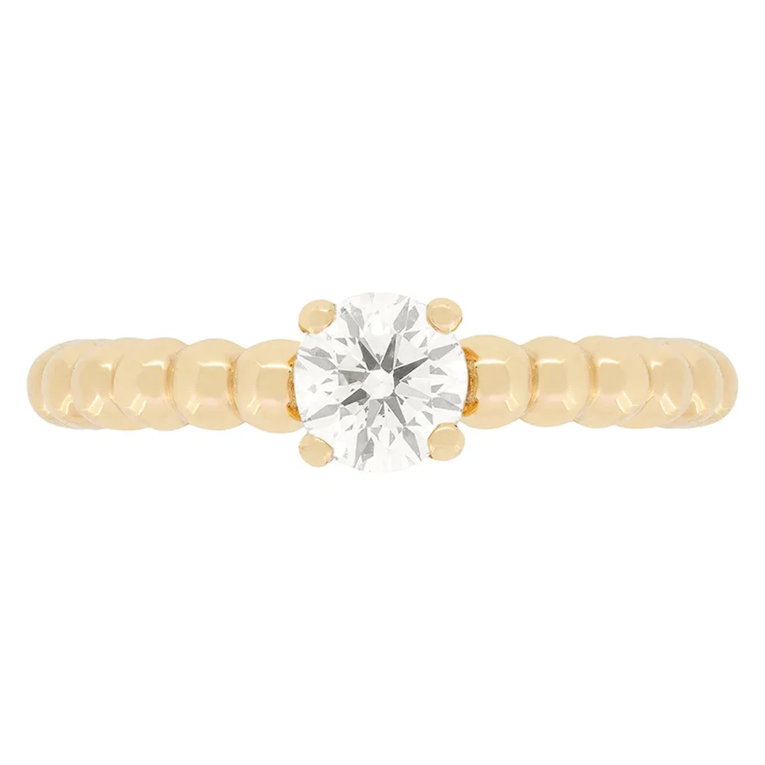 Van Cleef & Arpels 0.51ct Diamond Perlée Solitaire Ring