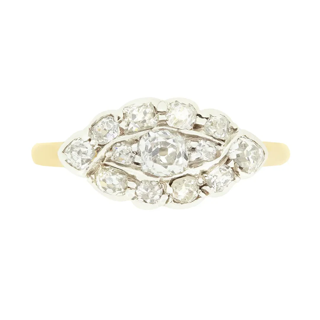 Victorian 0.85ct Diamond Cluster Ring, c.1880s