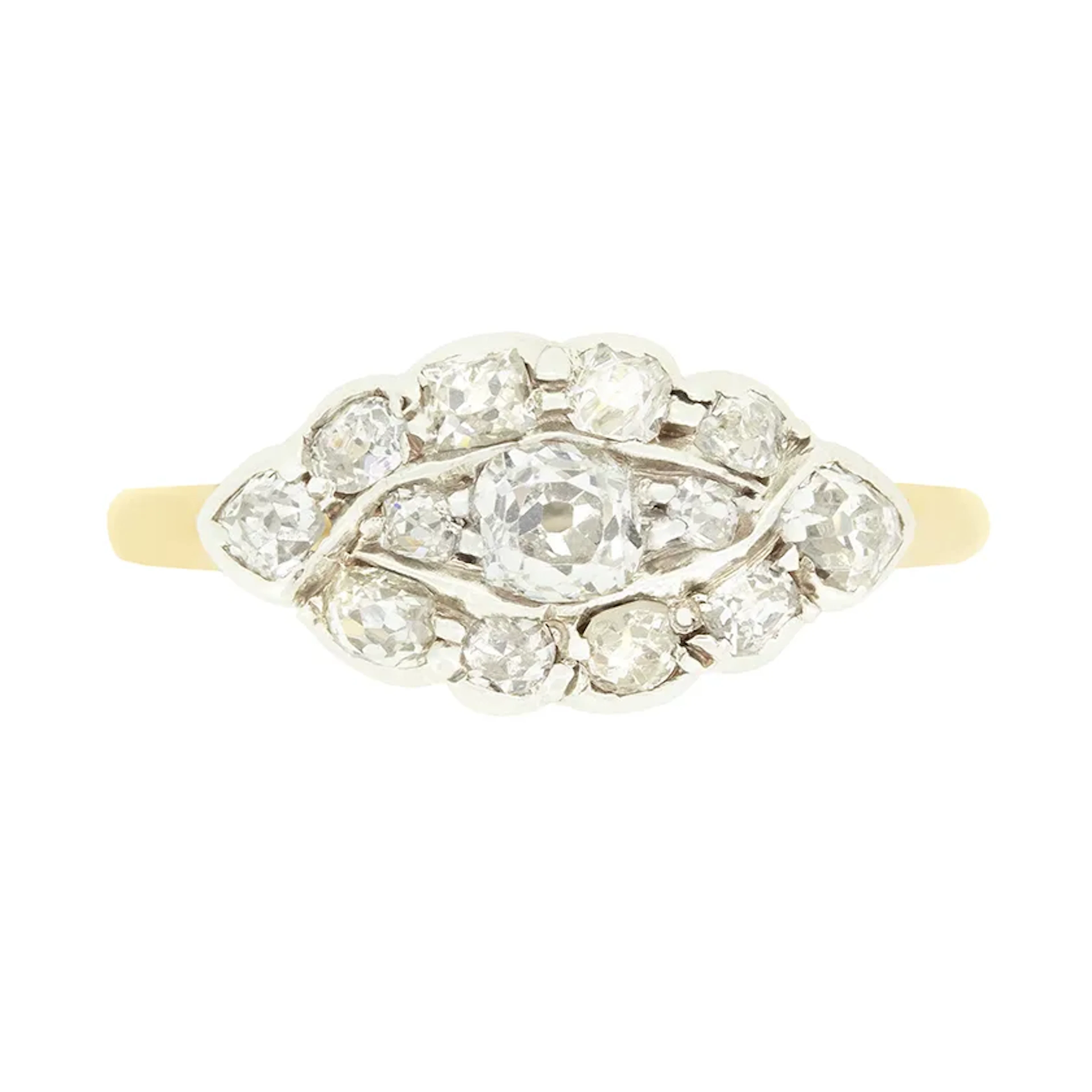 Victorian 0.85ct Diamond Cluster Ring, c.1880s
