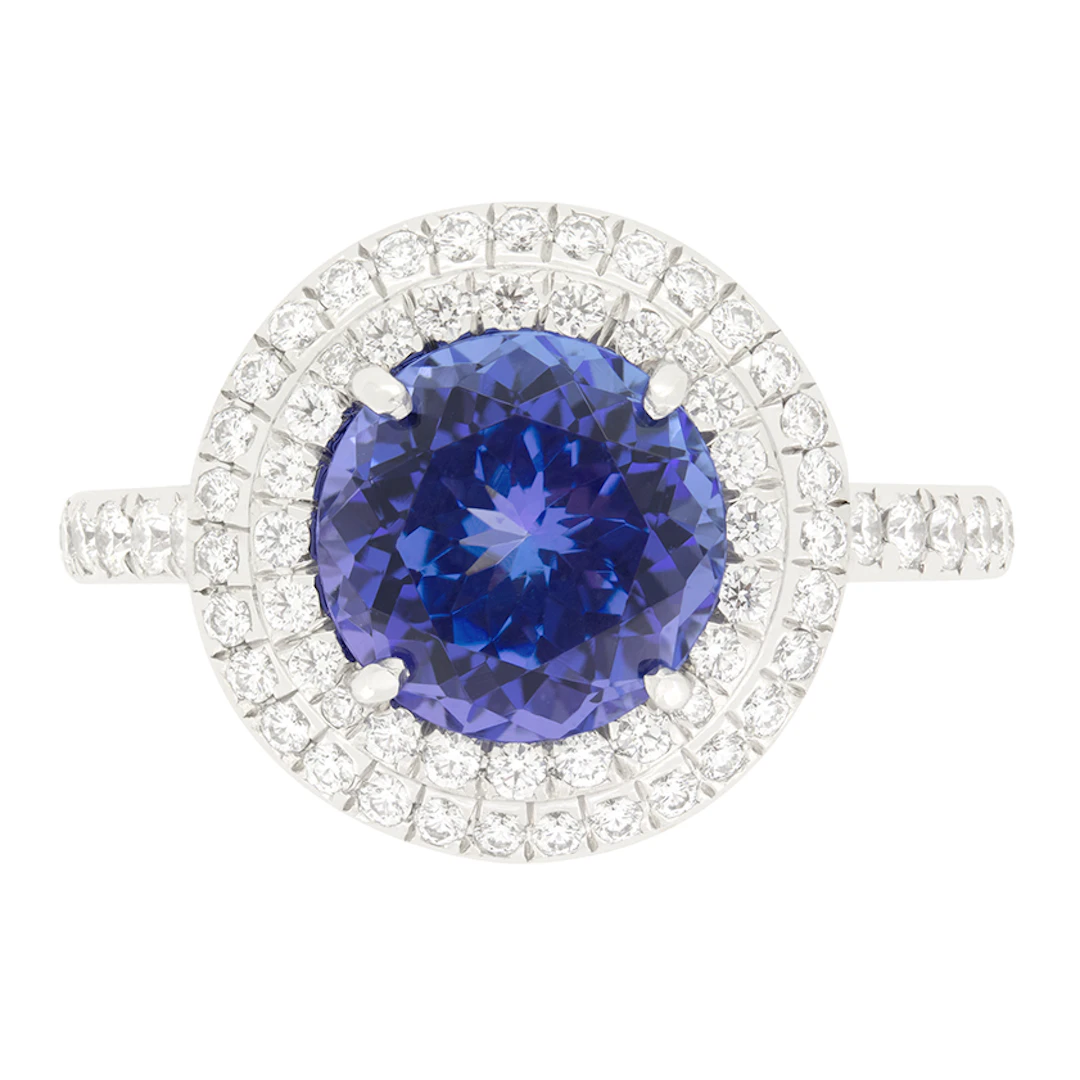 Tiffany & Co ‘Soleste’ 2.20ct Tanzanite and Diamond Cluster Ring