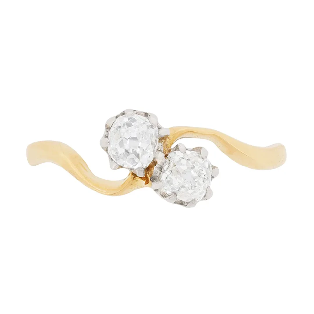 Edwardian Two Stone Twist Ring, c.1910