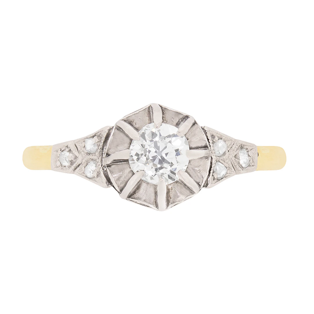 Edwardian 0.30ct Diamond Solitaire Engagement Ring, c.1910s