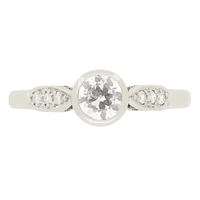 Art Deco 0.65ct Diamond Solitaire Ring, c.1920s
