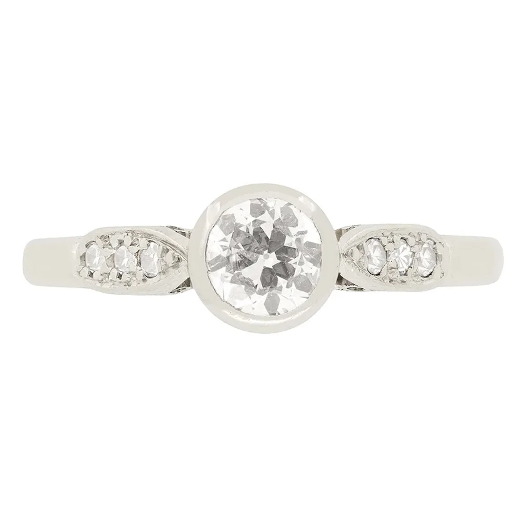 Art Deco 0.65ct Diamond Solitaire Ring, c.1920s