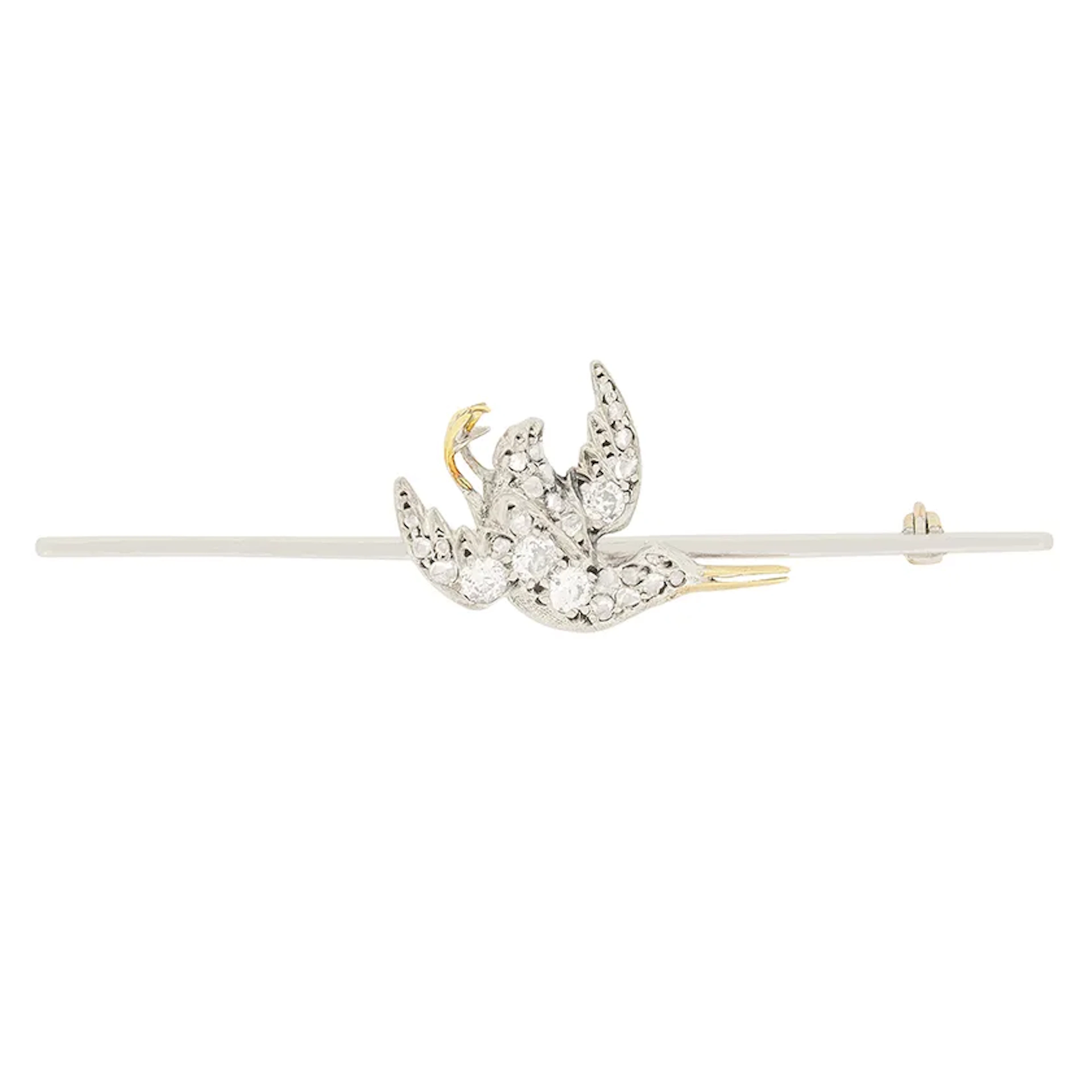 Art Deco 0.47ct Diamond Bird Brooch, c.1920s