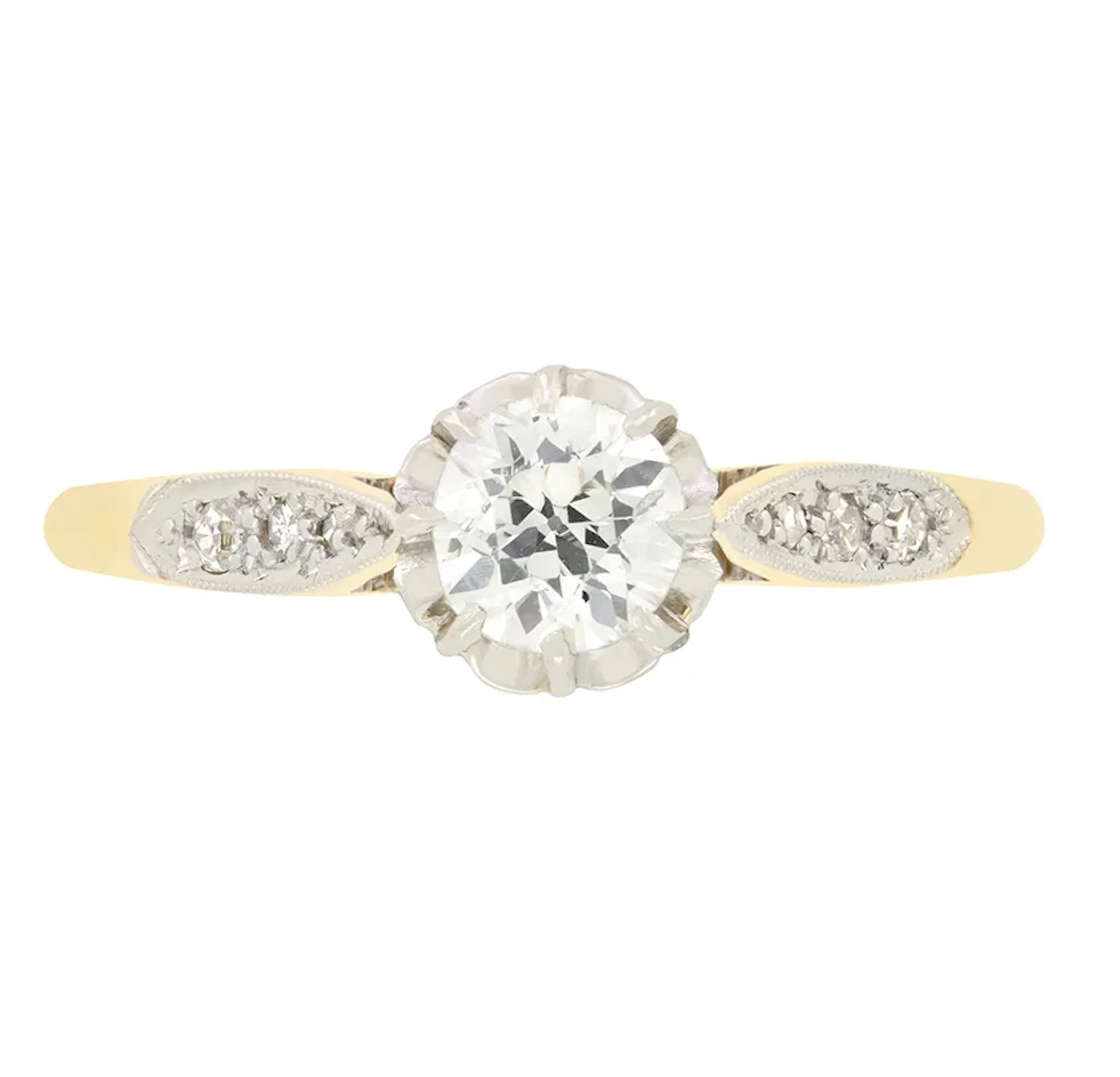 Edwardian 0.52ct Diamond Solitaire Ring, c.1910s