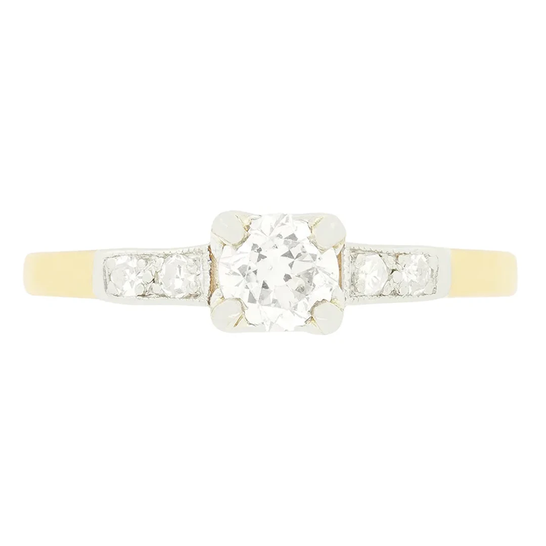 Edwardian 0.40ct Diamond Solitaire Ring, c.1910s