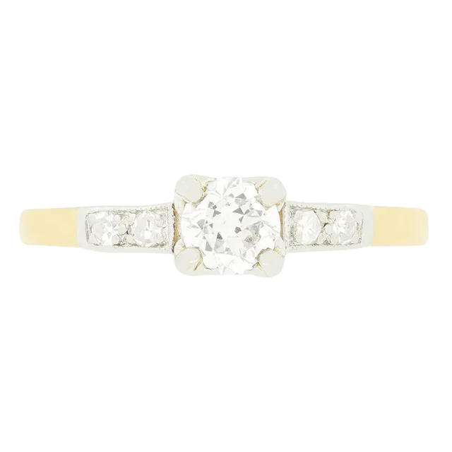 Edwardian 0.40ct Diamond Solitaire Ring, c.1910s