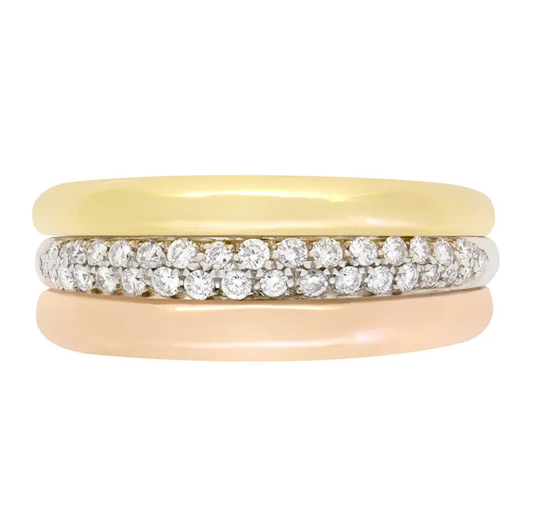 Vintage 0.50ct Diamond Cartier Trinity Bombay Ring, c.1990s