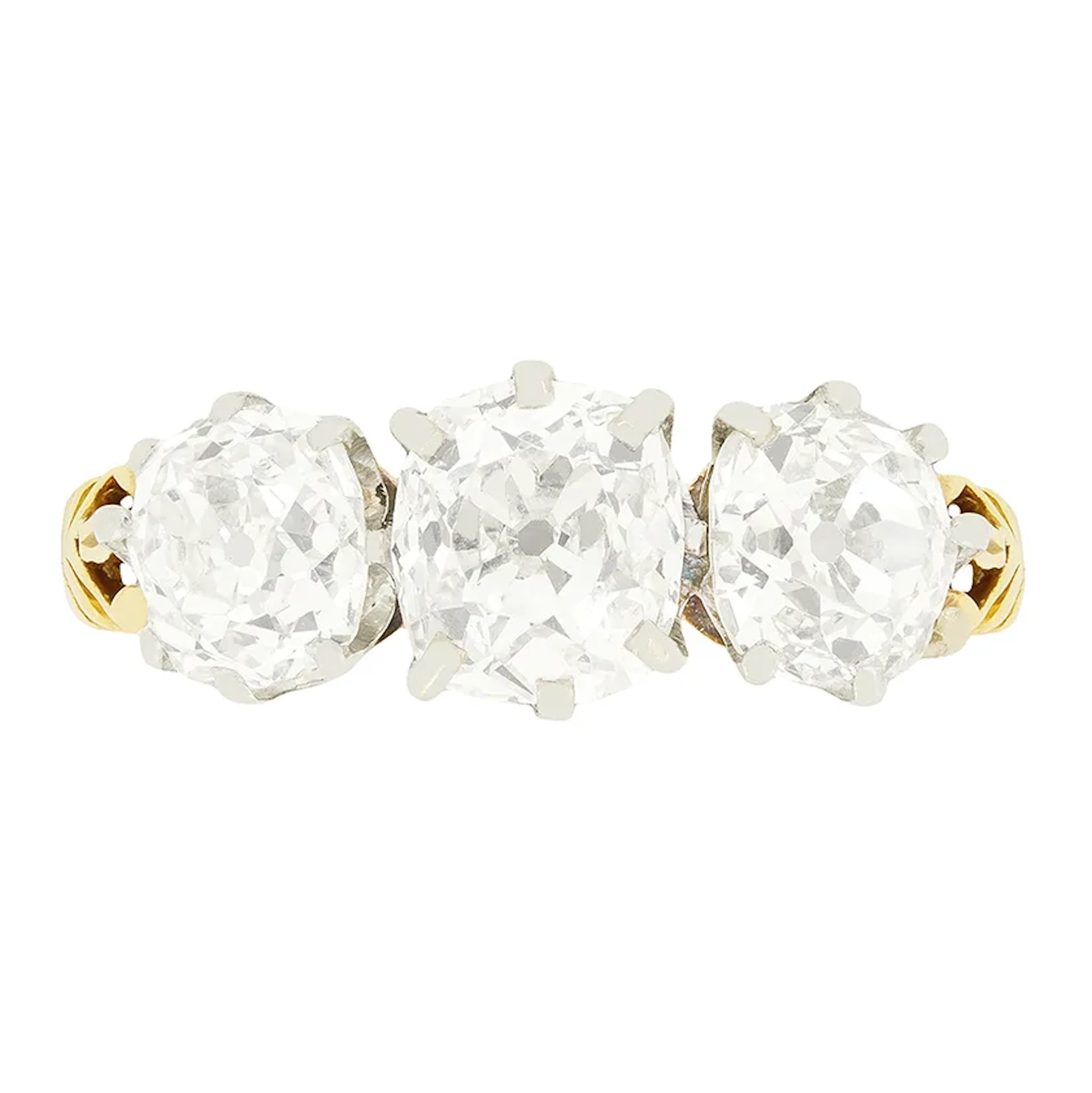 Edwardian 3.35ct Diamond Trilogy Ring, c.1910s