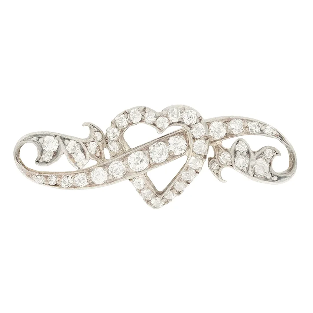 Victorian 1.00ct Diamond Brooch, c.1880s