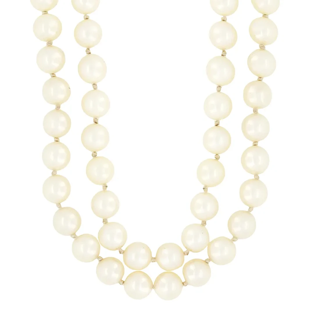 Vintage Pearl and Diamond Necklace, c.1980s