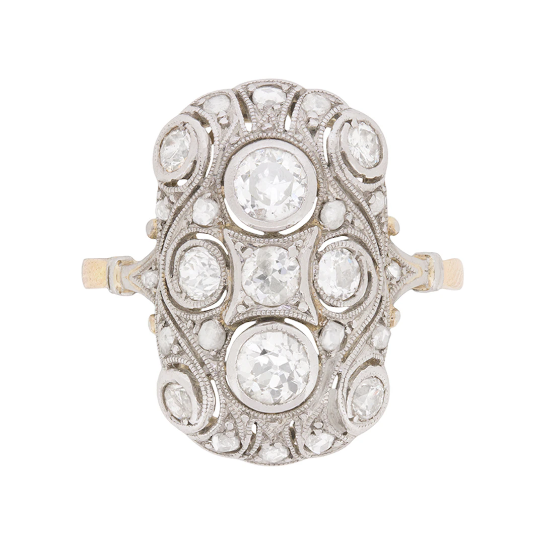 Edwardian 0.90ct Diamond Cocktail Ring, c.1910s