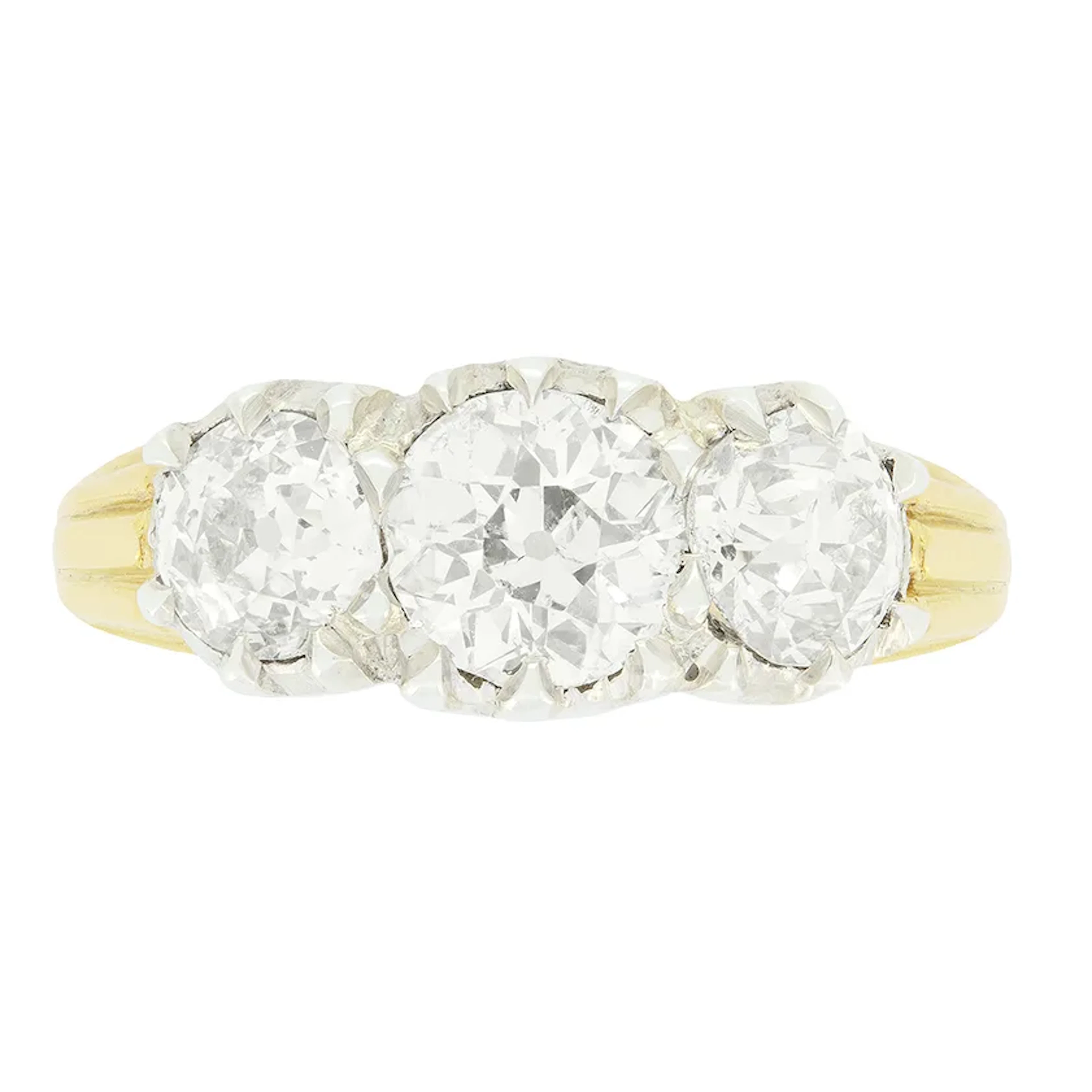 Edwardian 1.70ct Diamond Trilogy Ring, c.1910s