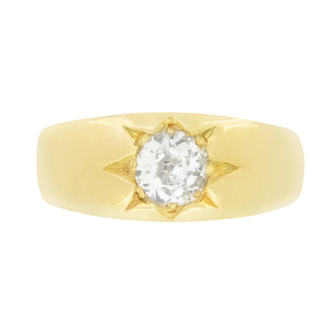 Victorian 0.60ct Diamond Signet Ring, c.1880s