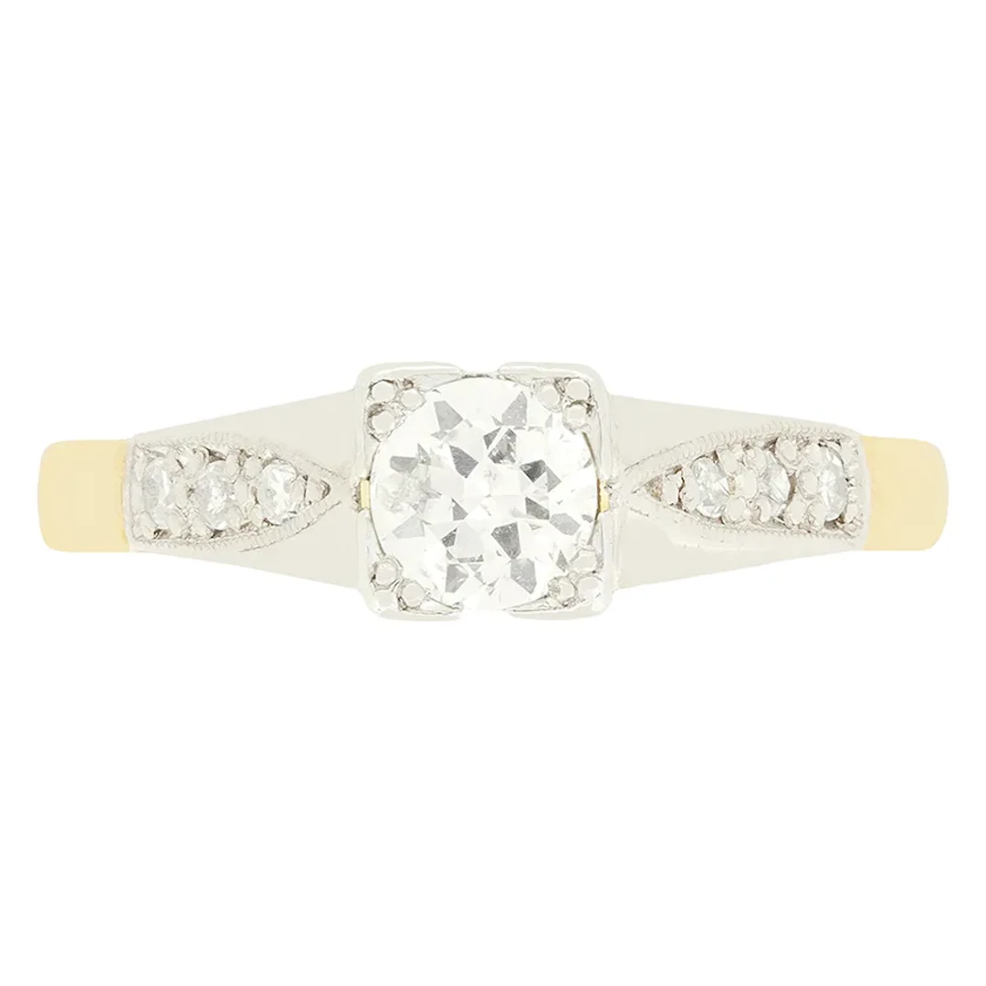 Art Deco 0.40ct Diamond Solitaire Ring, c.1930s