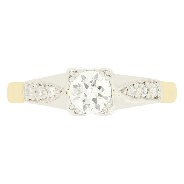 Art Deco 0.40ct Diamond Solitaire Ring, c.1930s