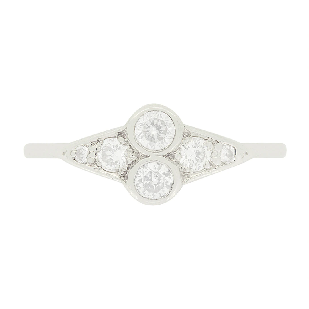 Art Deco 0.42ct Diamond Cluster Ring, c.1930s